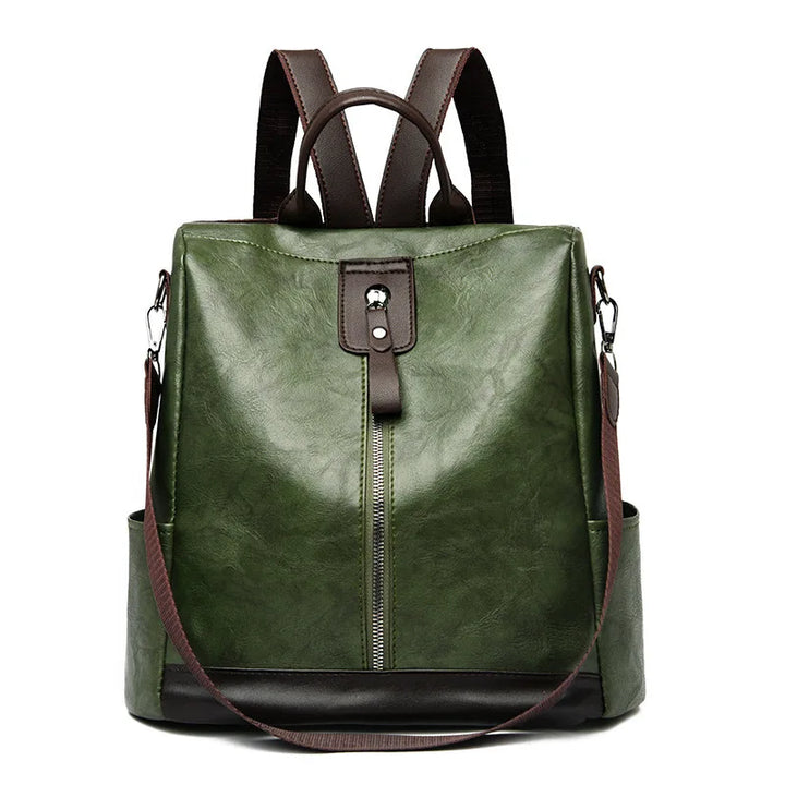 Anti-theft Mode PU Leather Travel Backpack