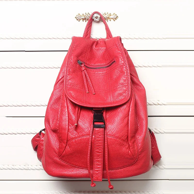 Stylish Soft Washed Leather Backpack