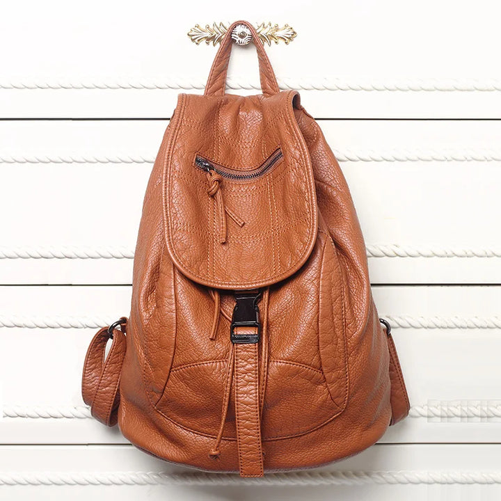 Stylish Soft Washed Leather Backpack