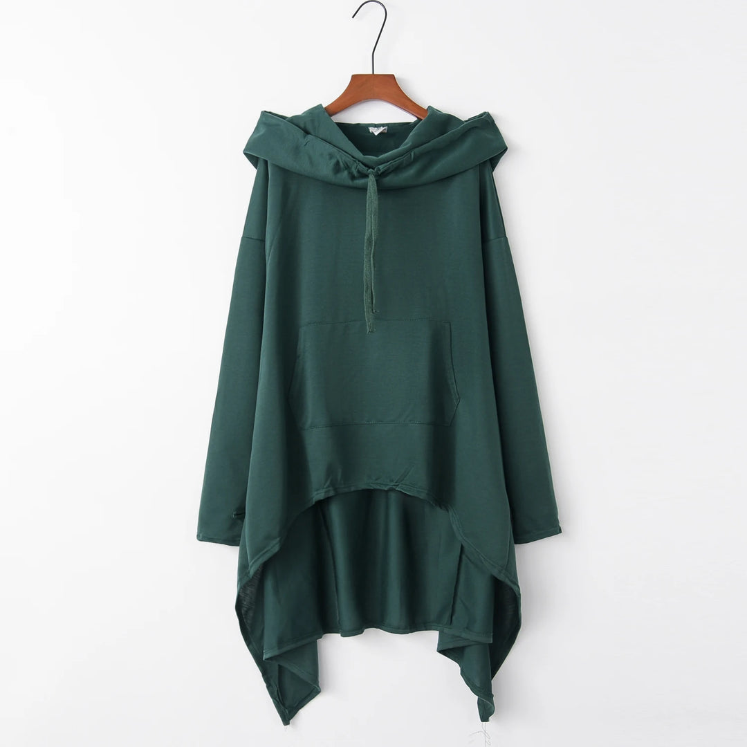 New European Style Pure Color Long Hoodie - Fashion Trends
