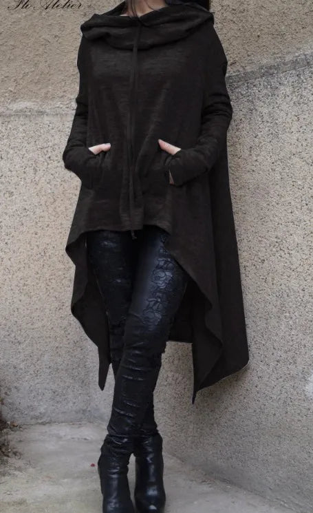 New European Style Pure Color Long Hoodie - Fashion Trends