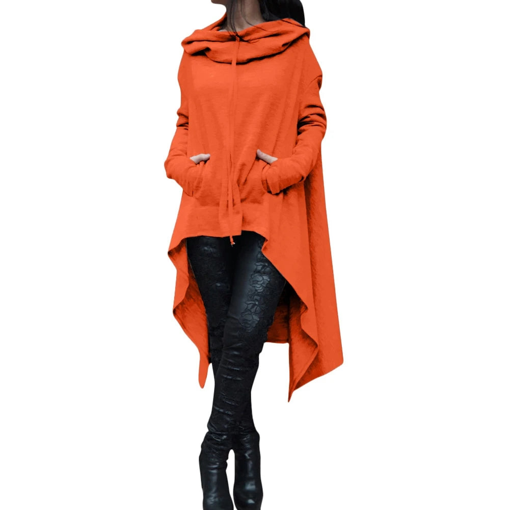 New European Style Pure Color Long Hoodie - Fashion Trends
