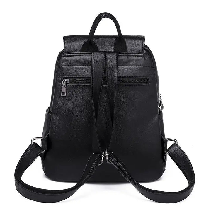 Stylish Spacious PU Leather Travel Backpack