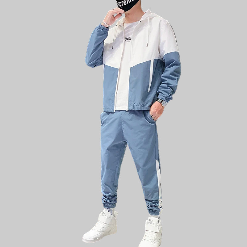 Hooded Jacket and Joggers Tracksuit Set