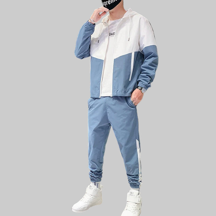 Hooded Jacket and Joggers Tracksuit Set