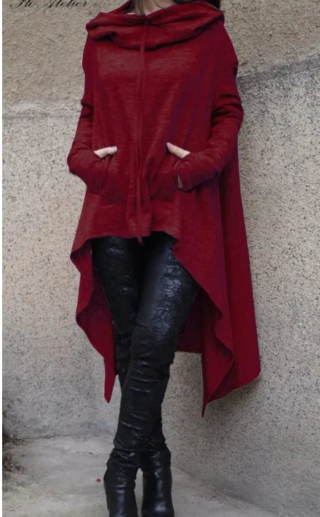 New European Style Pure Color Long Hoodie - Fashion Trends
