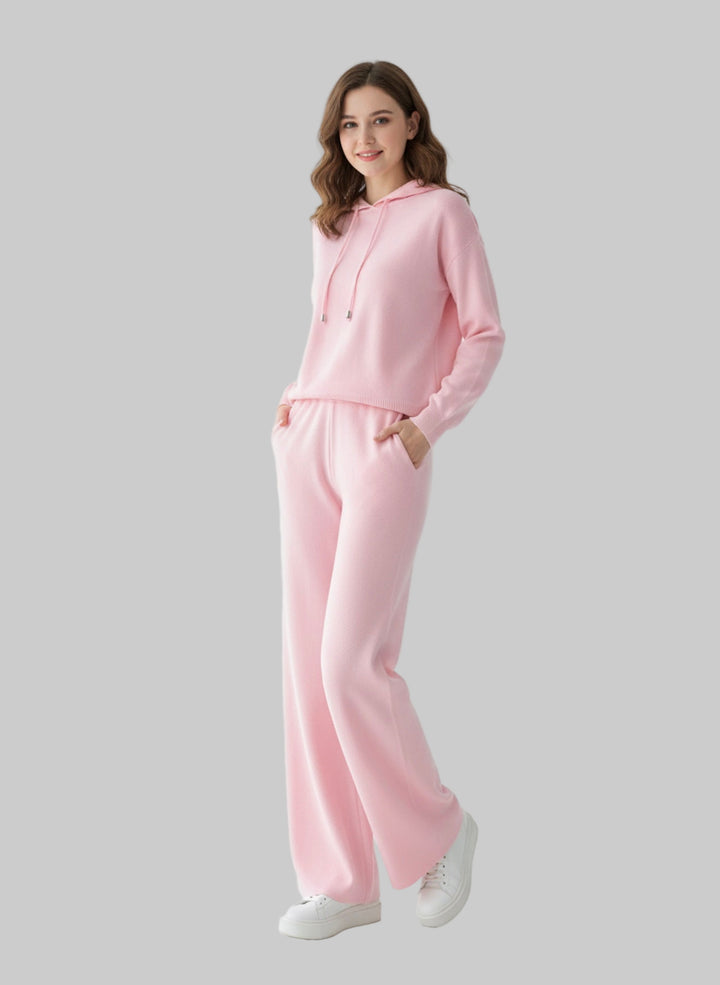Fitted hooded sweatshirt and Sweatpants Set