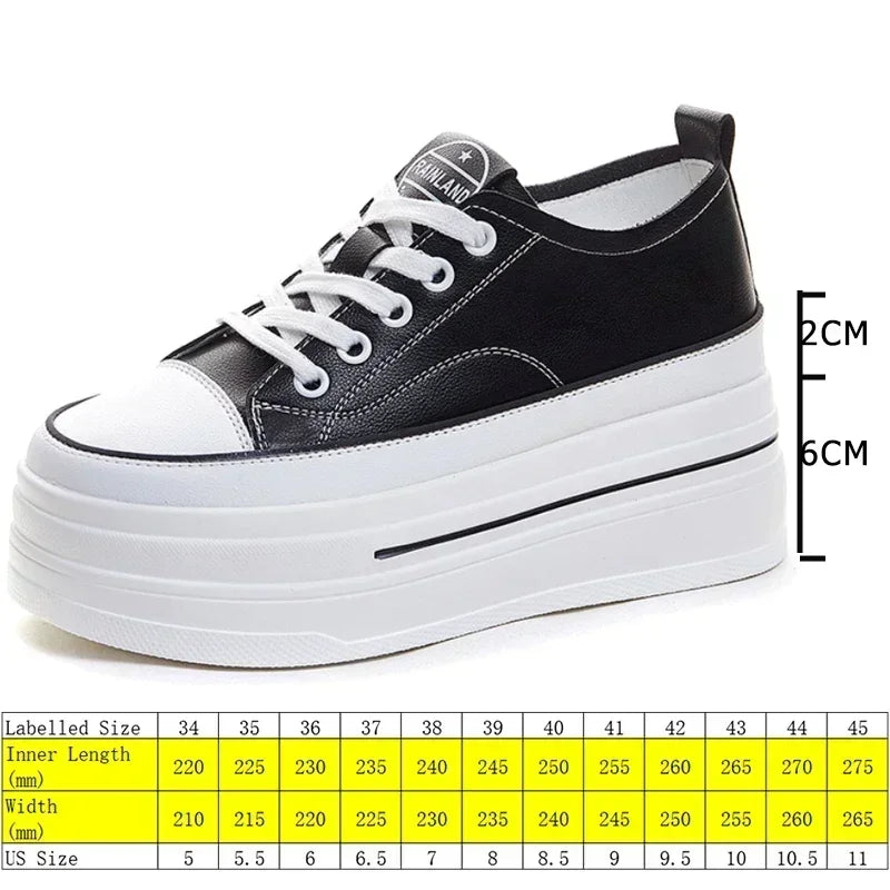 Genuine Leather Vulcanized Chunky Sneaker