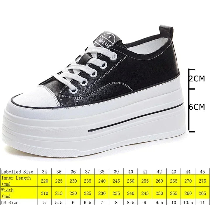 Genuine Leather Vulcanized Chunky Sneaker
