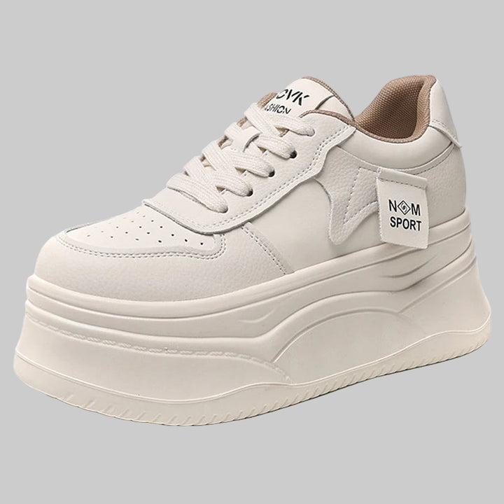 Genuine Leather 12cm Platform Chunky Sneakers