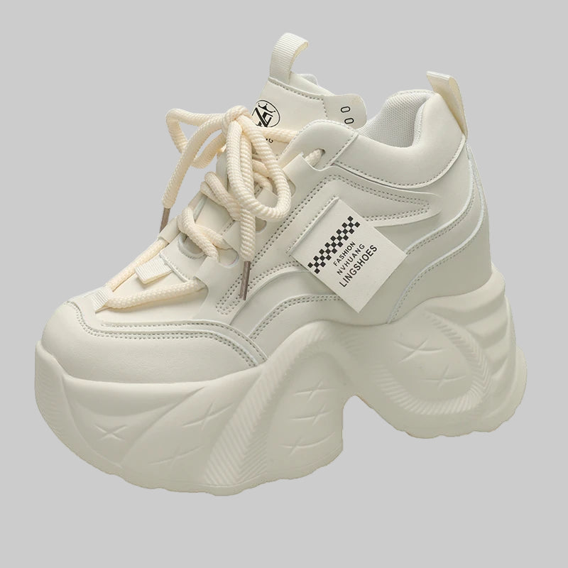 10CM High Platform Lace-Up Chunky Sneakers