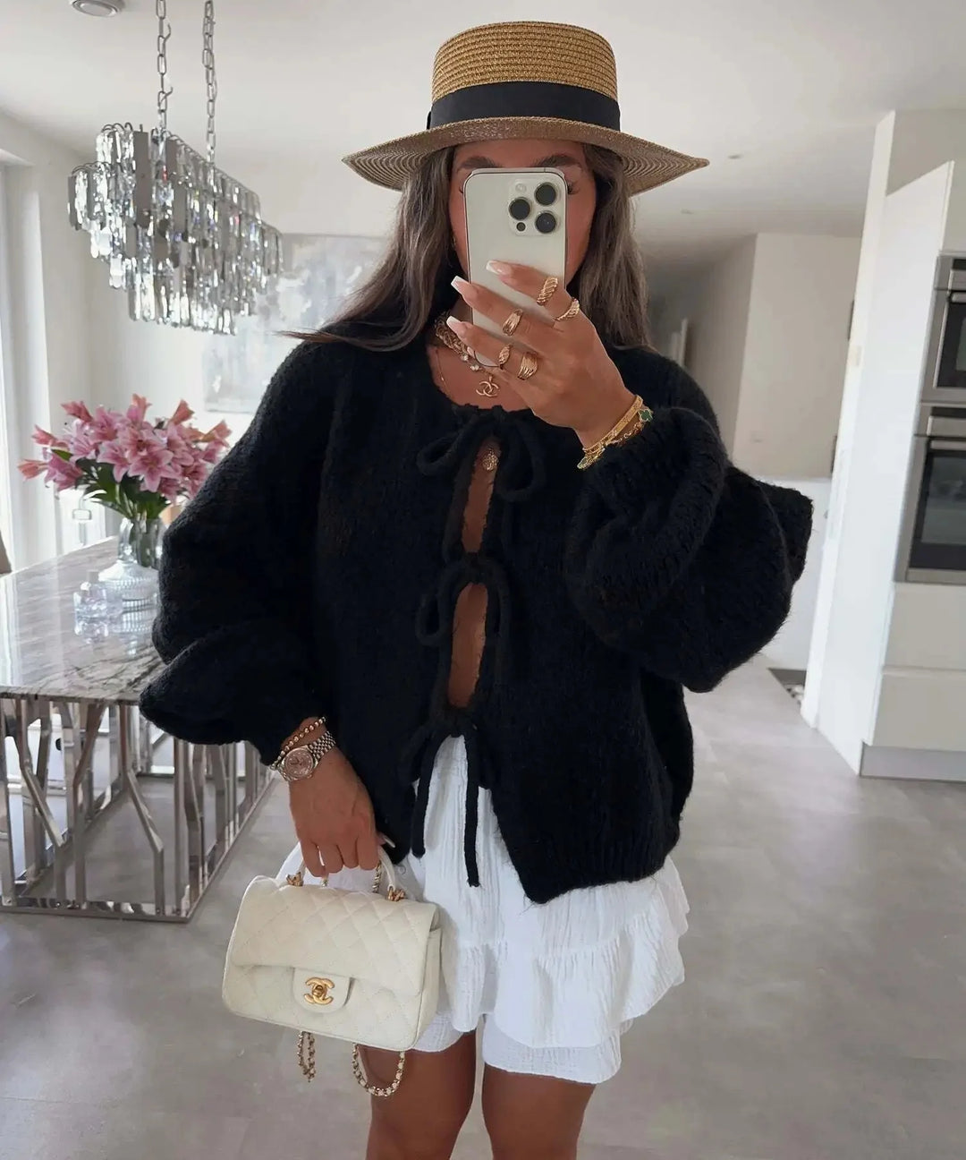 Chic Solid Color Knitted Cardigan Sweater
