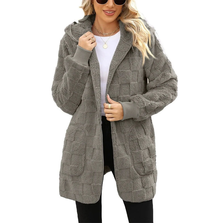 Hooded Plush Velvet cardigan coats