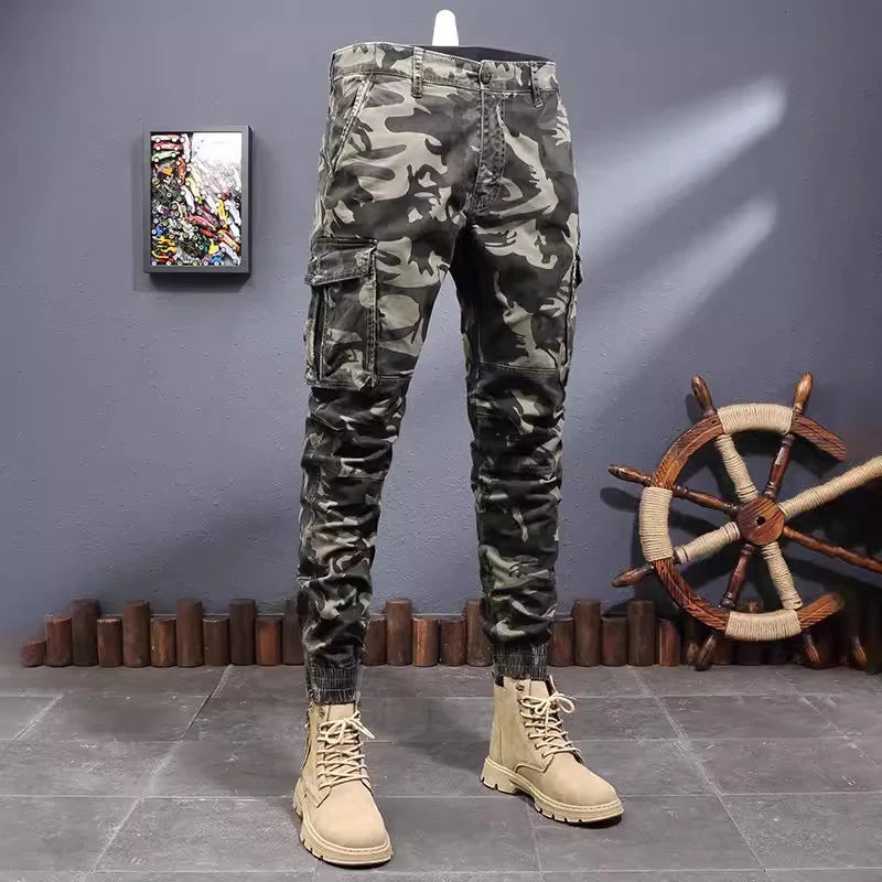 Camo Slim Fit Stretch Cargo Pants