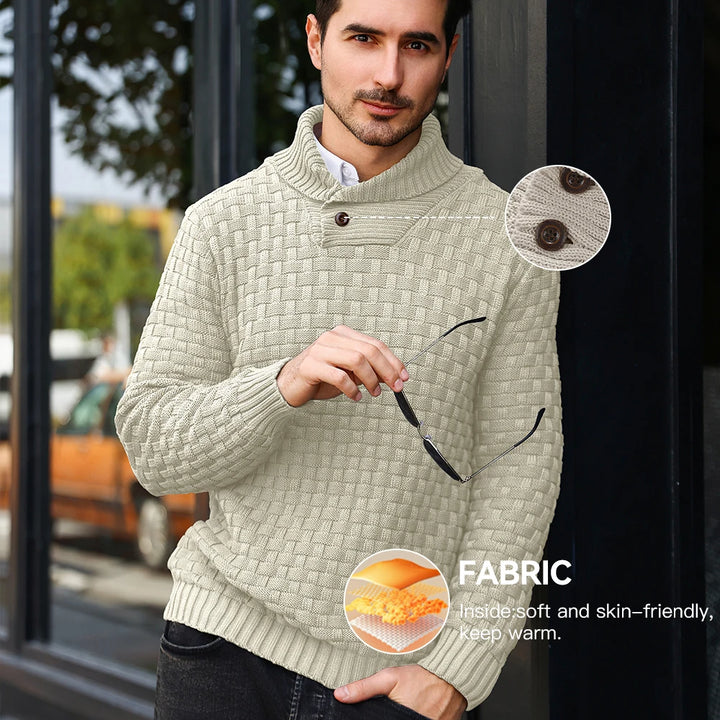 Relaxed Fit Ribbed Edge Crew Neck Knit Sweater