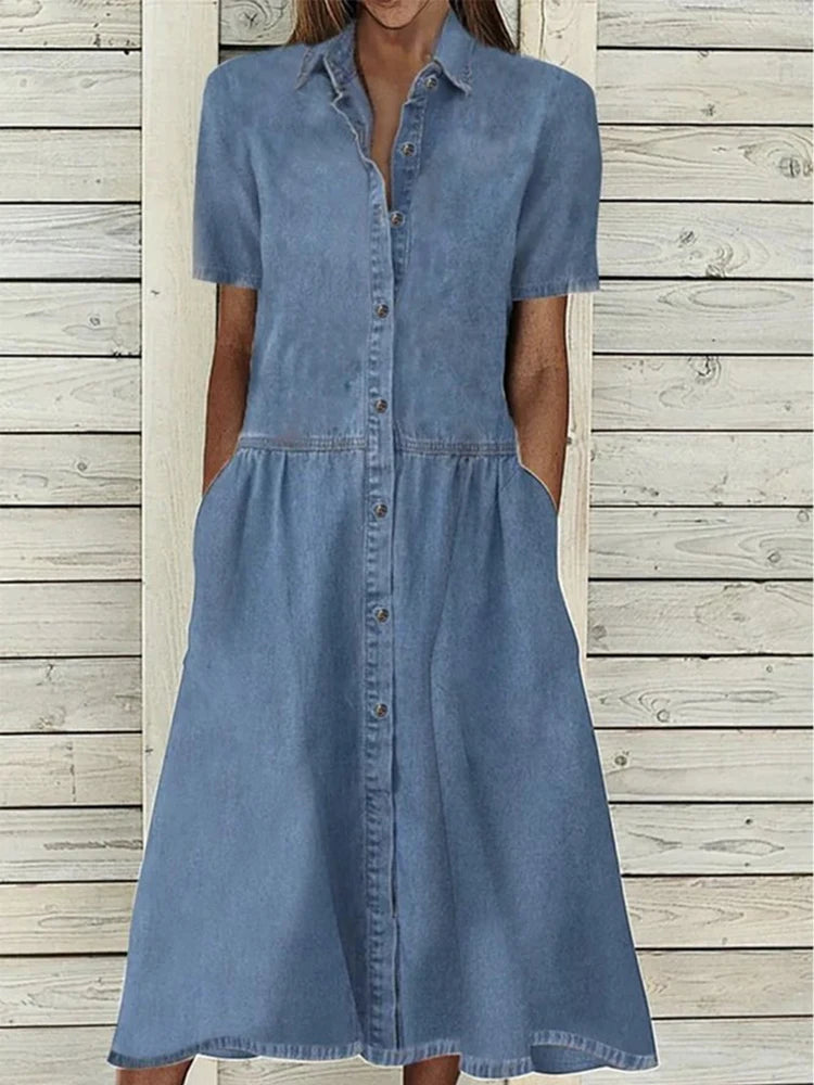 Casual Button up  Midi Dress