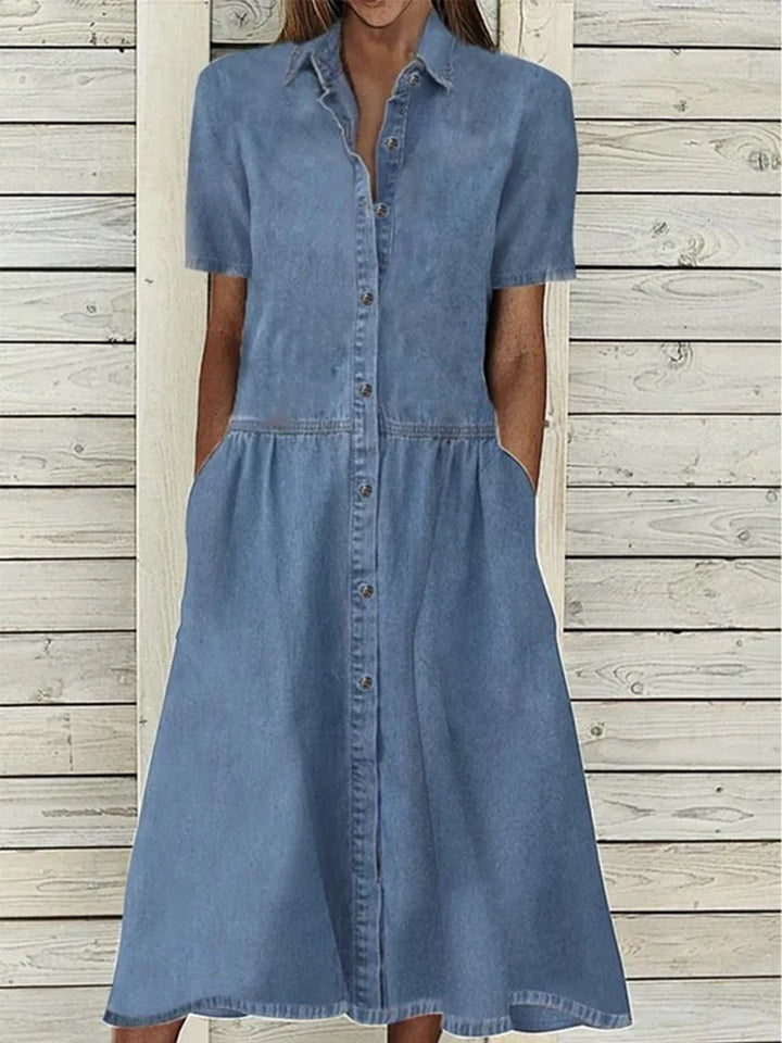 Casual Button up  Midi Dress