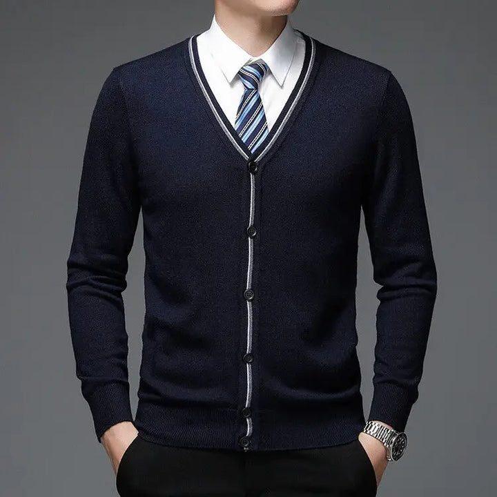 Long Sleeve V-Neck Knitted Thin Winter Sweater