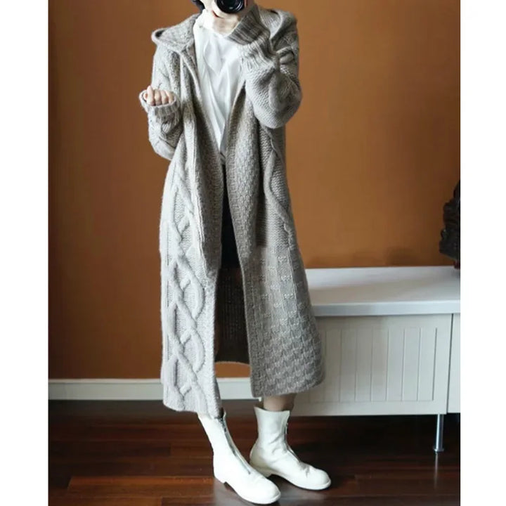 Chic Long Lazy Style Loose Hooded Cardigan