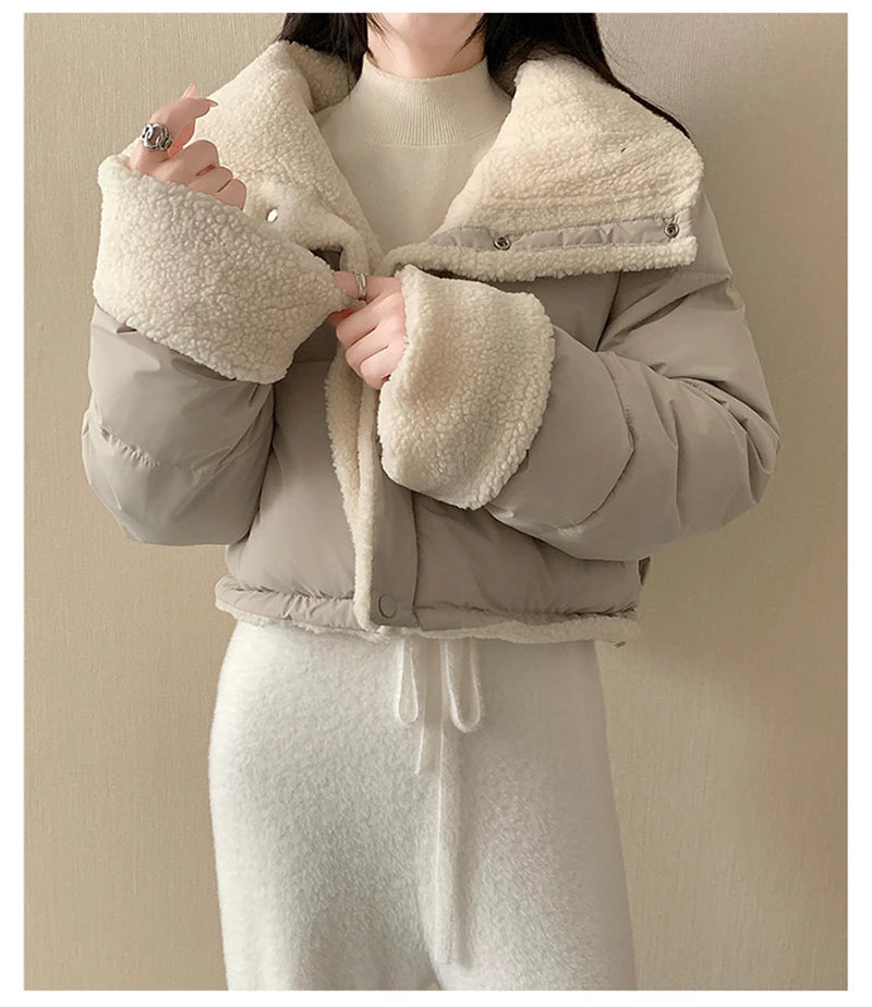 Reversible Thick Warm Velvet Down Padded Jacket