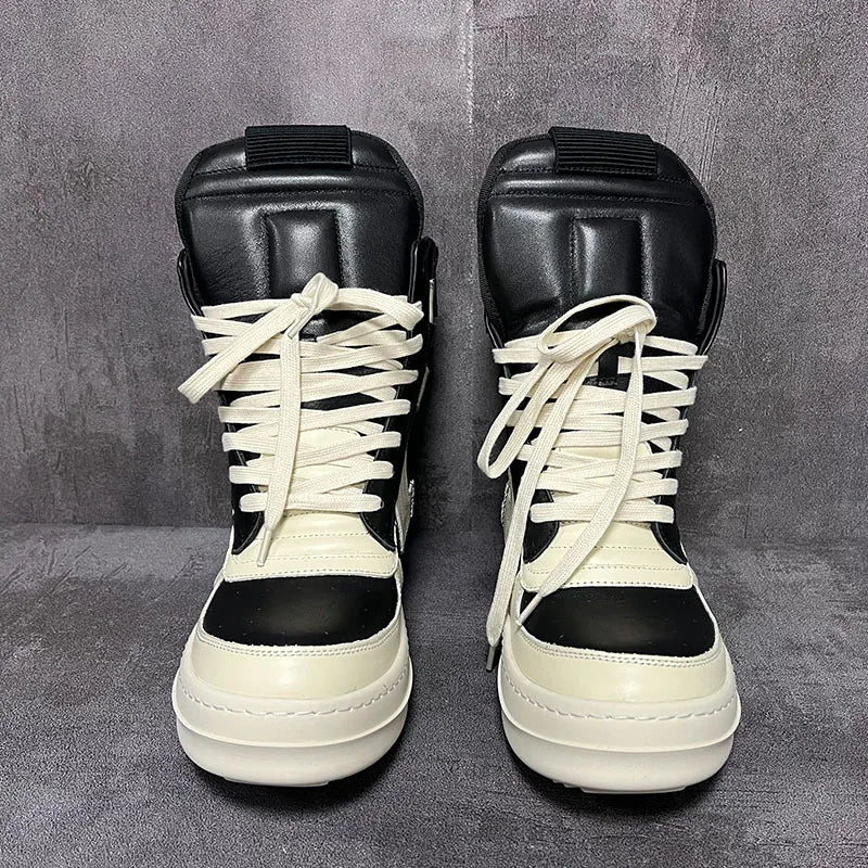 Luxury Unisex High-Top Leather Sneakers