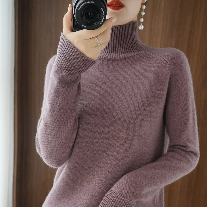 Essential Cashmere Merino Wool Mock Neck Sweater