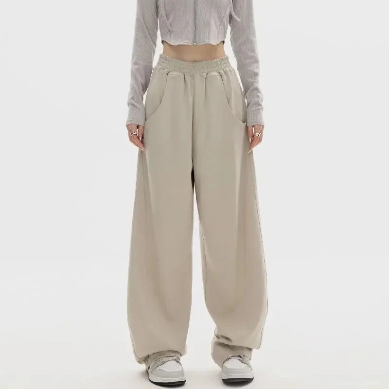 Light Tawny Loose Fit Banana Shape Sweatpants