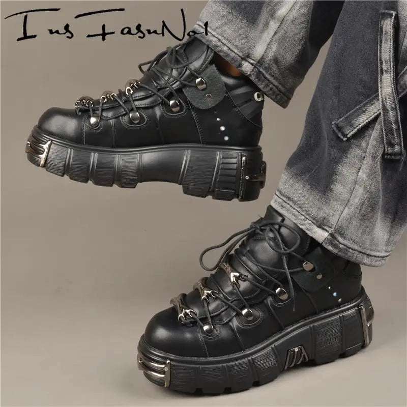 Gothic Edge: Women’s Chunky Platform Sneakers