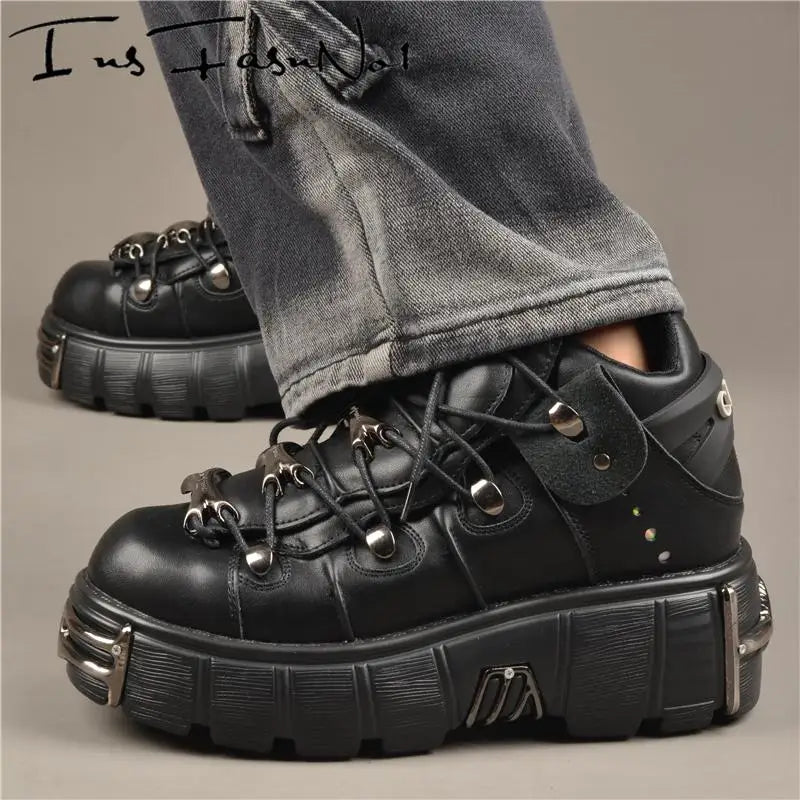Gothic Edge: Women’s Chunky Platform Sneakers