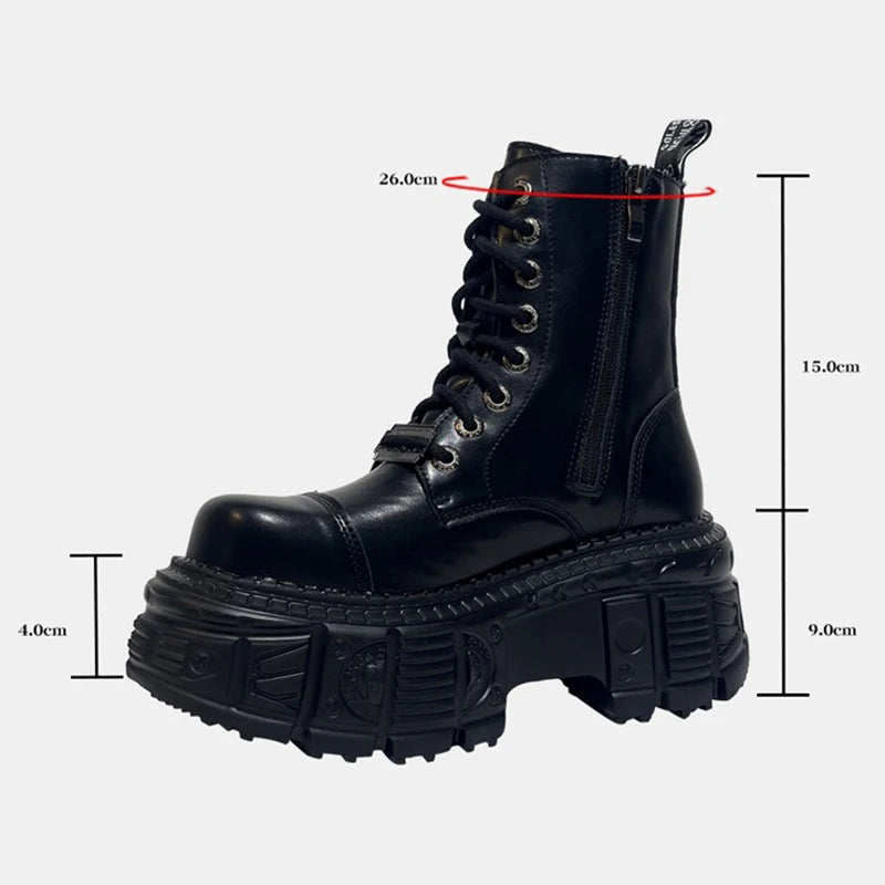 High-Quality Punk Boots with 9 CM Platform