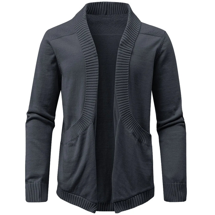 Classic V-Neck Solid Color Knit Cardigan