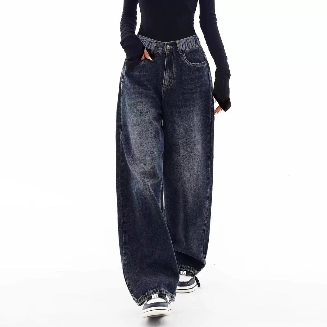 Casual Wide-Leg Straight Jeans