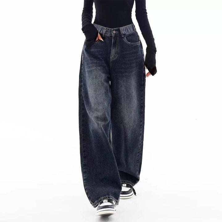 Casual Wide-Leg Straight Jeans