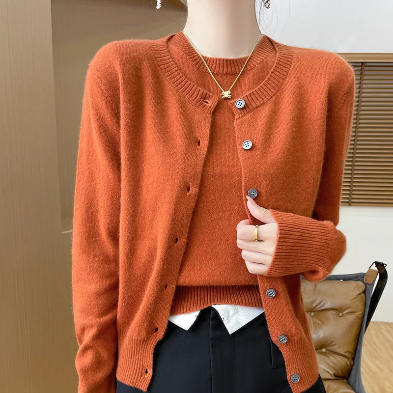 Cardigan Pullover Twin set Sweater 100% Merino Wool