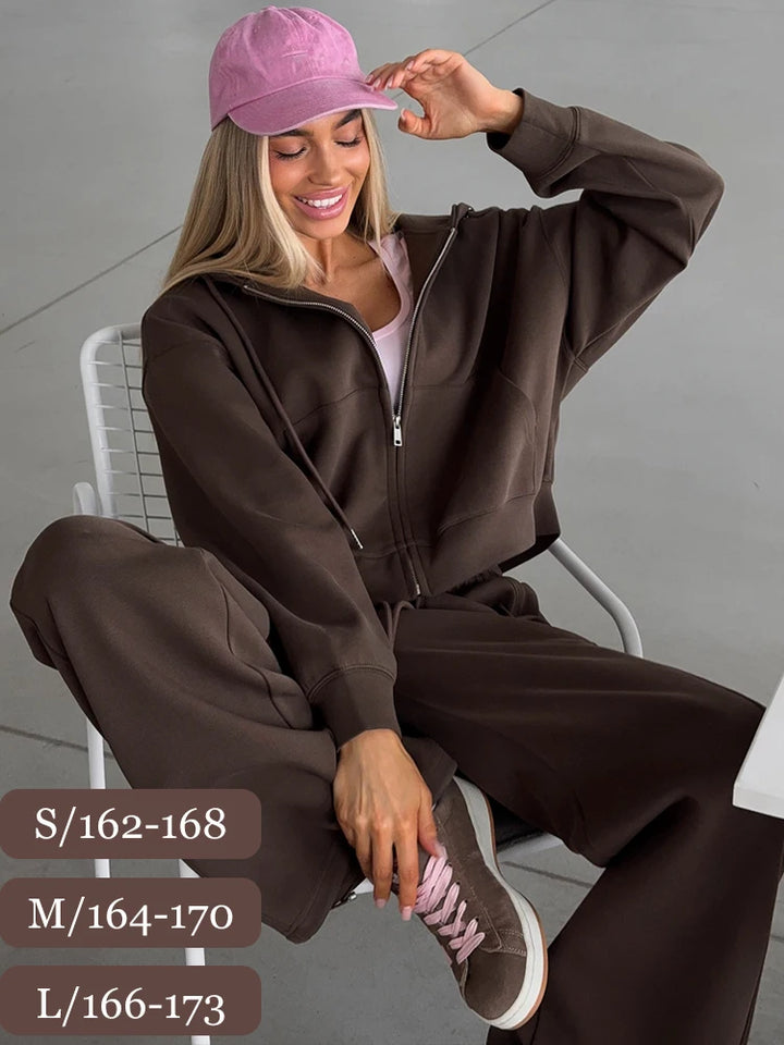 Zipper Hoodie and Sweatpants set
