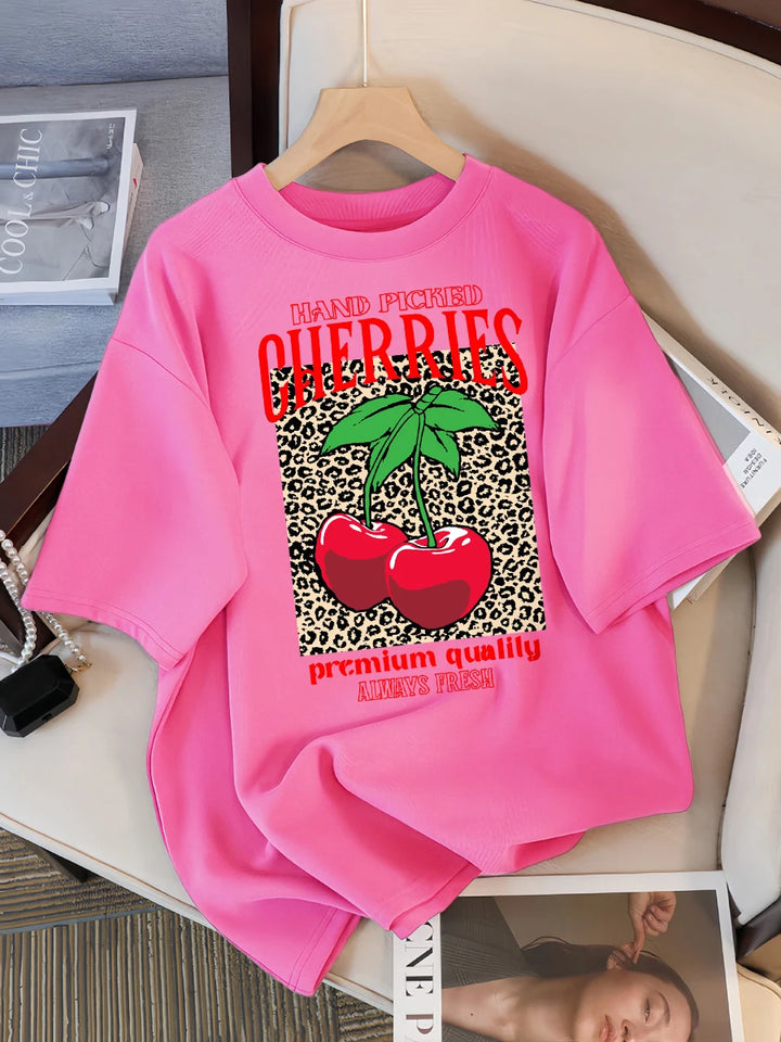 Freshly Handpicked Cherry Print T-Shirt