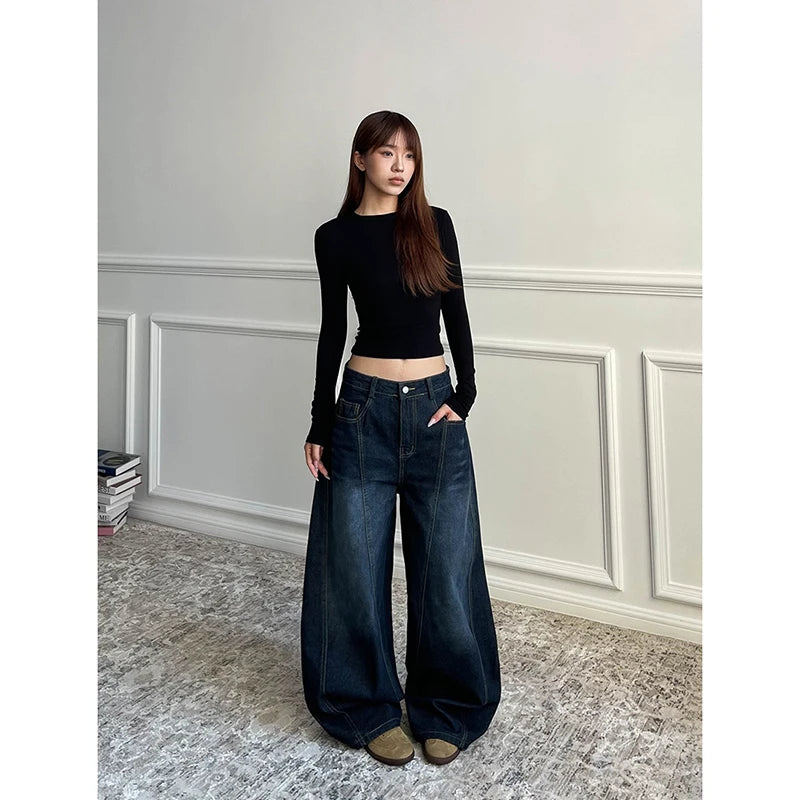 Retro Y2K Wide Leg Baggy Denim Jeans
