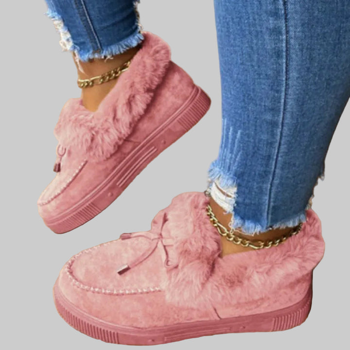 Warm Solid Color Furry Cotton Winter Footwear
