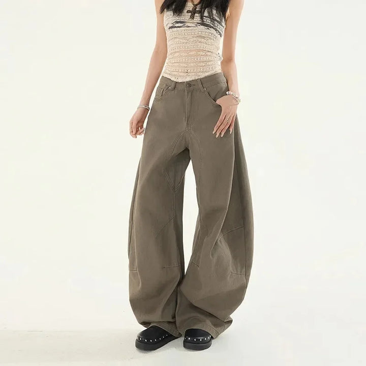 High-Waisted Multicolor Wide Leg Cargo pants