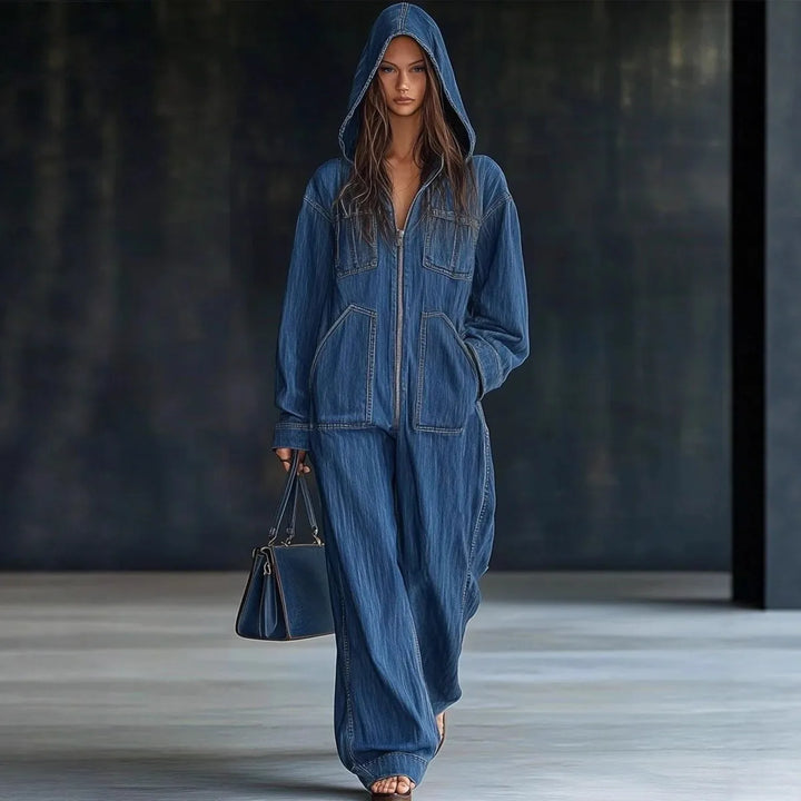 Autumn Winter Loose Fit Denim Jumpsuit