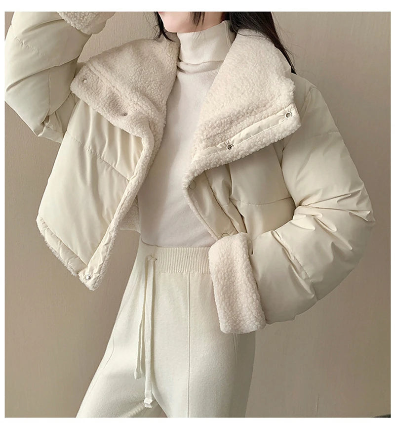 Reversible Thick Warm Velvet Down Padded Jacket