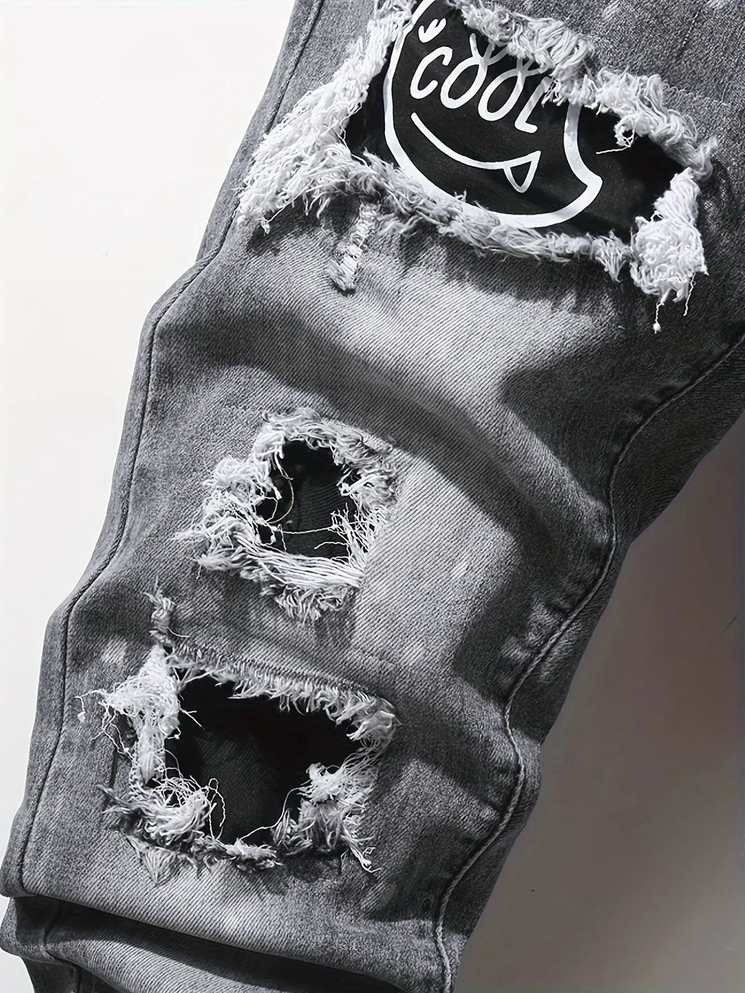 Skinny Ripped Long Denim Jeans