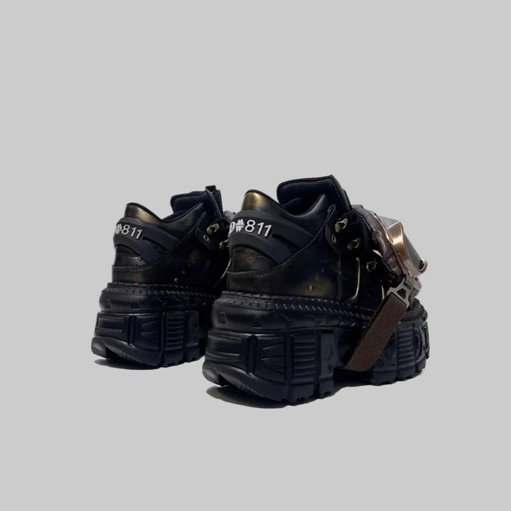 Metal Rivet Punk Motorcycle Boots