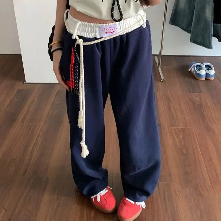 Wide-Leg Retro Loose Pants