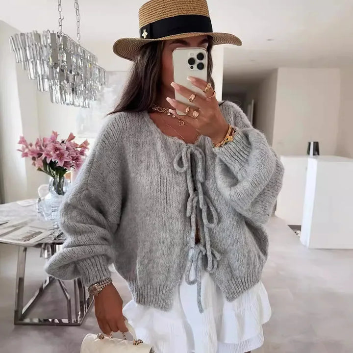 Chic Solid Color Knitted Cardigan Sweater