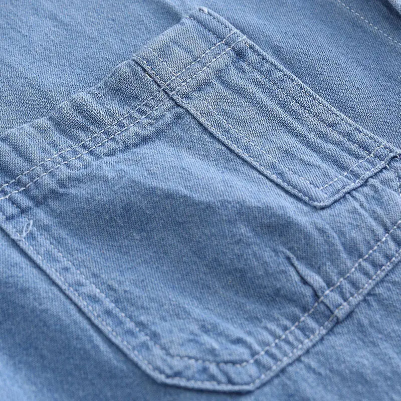 Short Sleeve Casual Denim Shirt