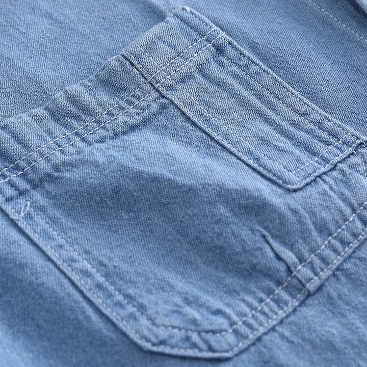 Short Sleeve Casual Denim Shirt