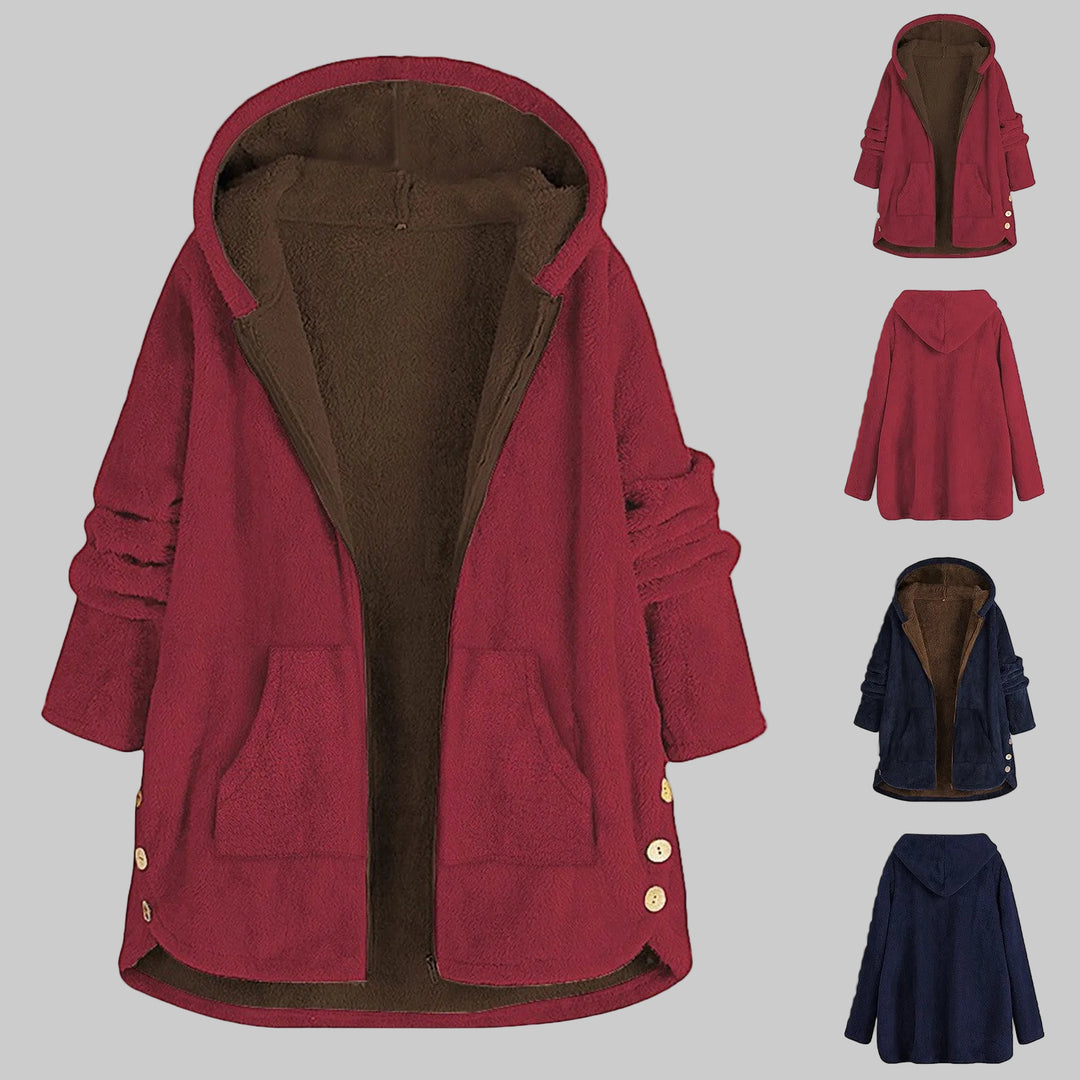 Cotton Double Fleece Loose Fit Hooded Coat