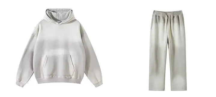Unisex Retro Tie-Dye Two-Piece Hooded Set
