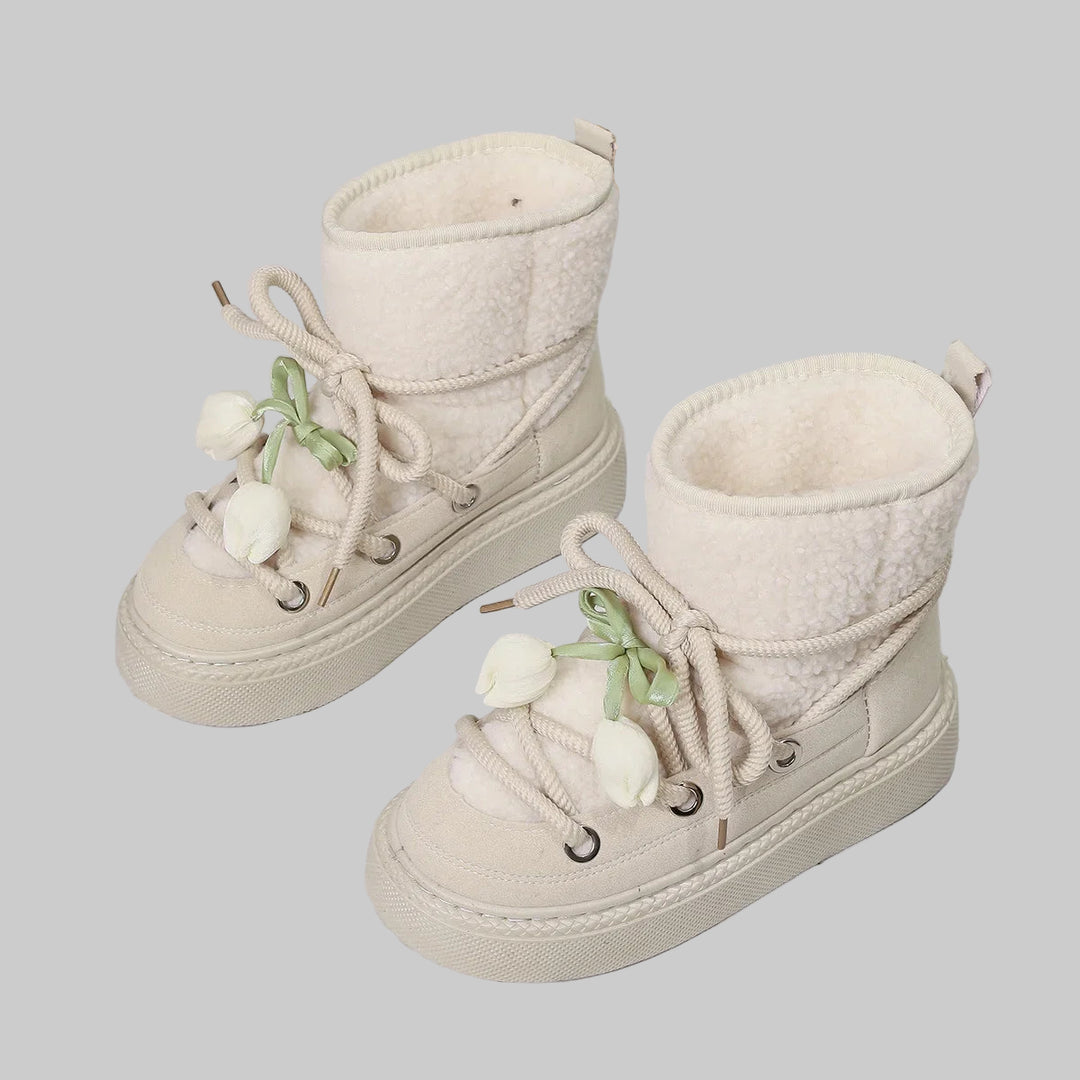 Quilted Cotton Ankle Winter Boots